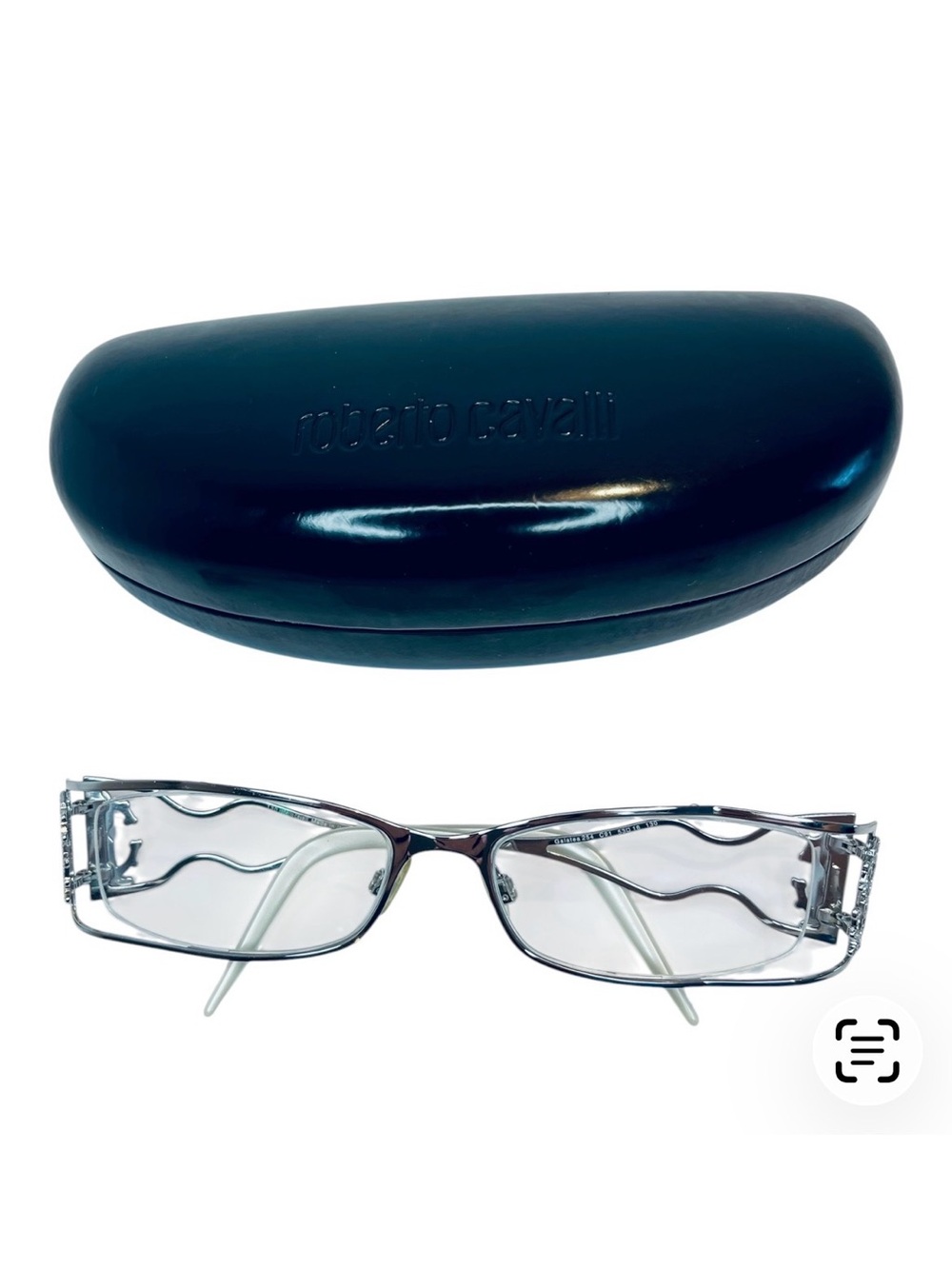 Roberto Cavalli Eyeglasses Silver Rimless Style Statement Frame Italy